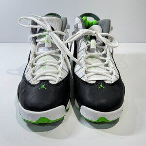 Air Jordan 6 Rings White Black Altitude Green Sneakers Athletic Sz 6.5 Youth